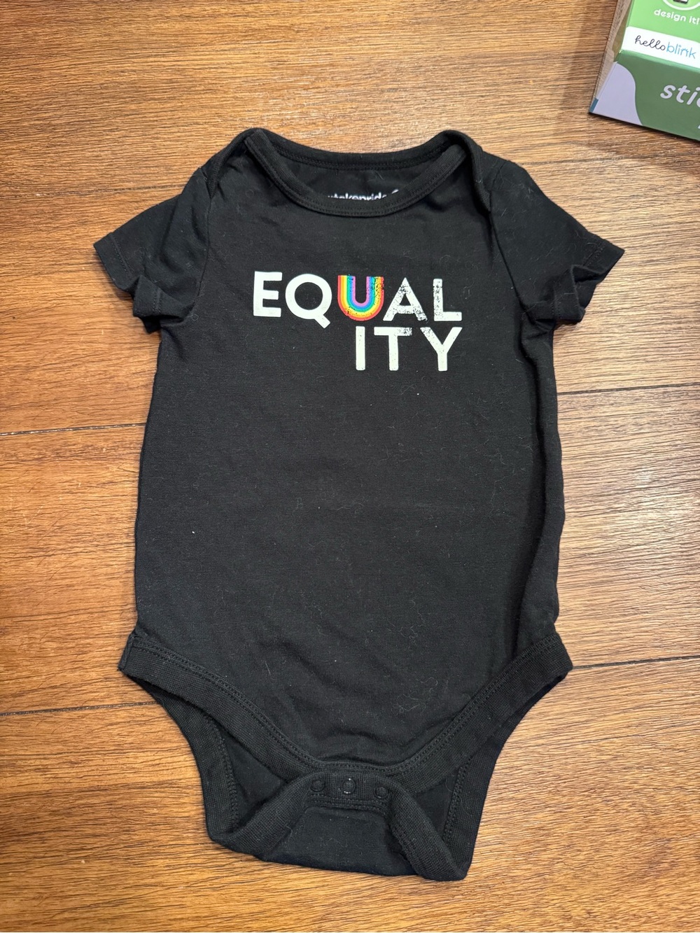 Target Black "EQUALITY" Baby One-Piece Bodysuit with Rainbow Accent
